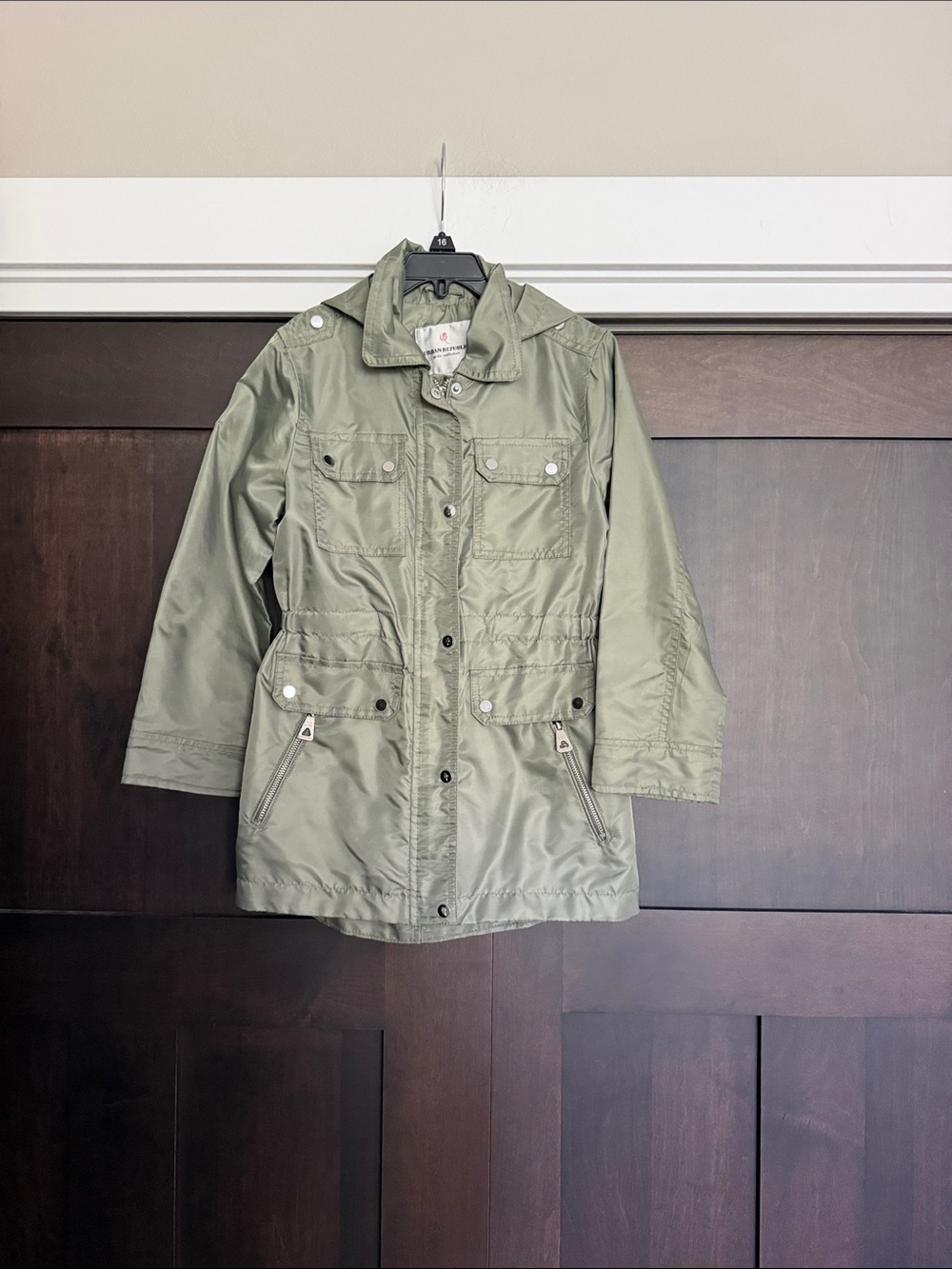 Urban Republic Girls Olive Green Rain Utility Jacket size 6X